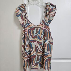 Lane Bryant Bohemian Cold Shoulder Top Women's 18 Multicolor Blouse VGUC